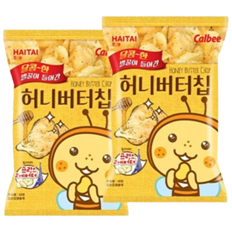 卡乐比（Calbee）薯片 海太蜂蜜黄油味60g*2袋 薯条 韩国进口休闲解馋零食膨化食品