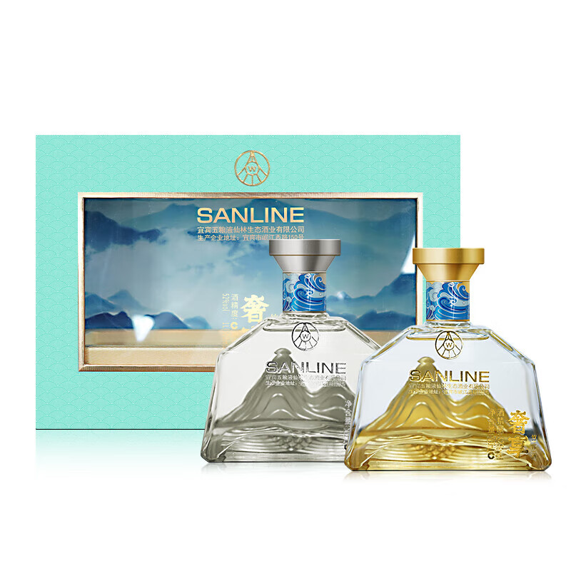 五粮浓香宜宾五粮液仙林生态酒业礼盒酒礼品酒 52度 500mL 1盒 金山银山礼盒