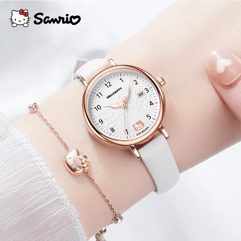 Hello Kitty手表女学生初中高中生少女带日历学生考试专用手表走时静音270