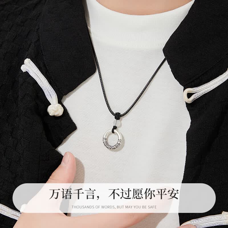 老凤祥999足银项链男士平安扣吊坠个性生日父亲节礼物送爸爸男朋友老公 潮酷平安扣项链*品牌礼盒