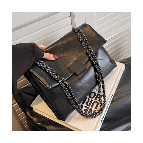 爱马仕（HERMES）爱马仕适配感腋下包包女2025新款潮小众独特时尚复古链条通勤 黑色