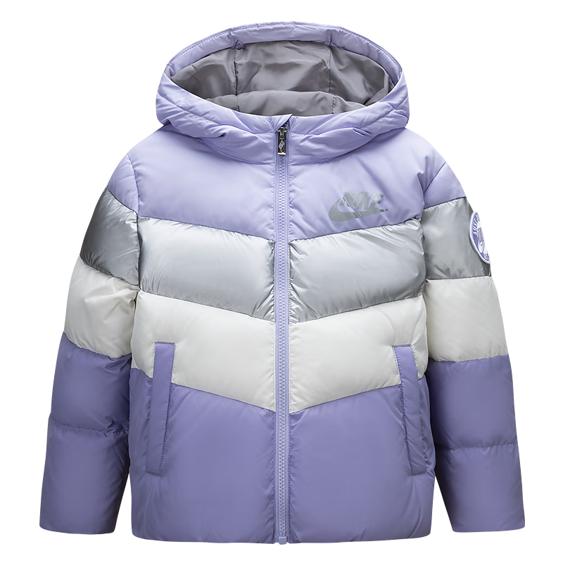 NIKE 耐克童裝保暖短款羽絨服冬季兒童連帽防風(fēng)上衣