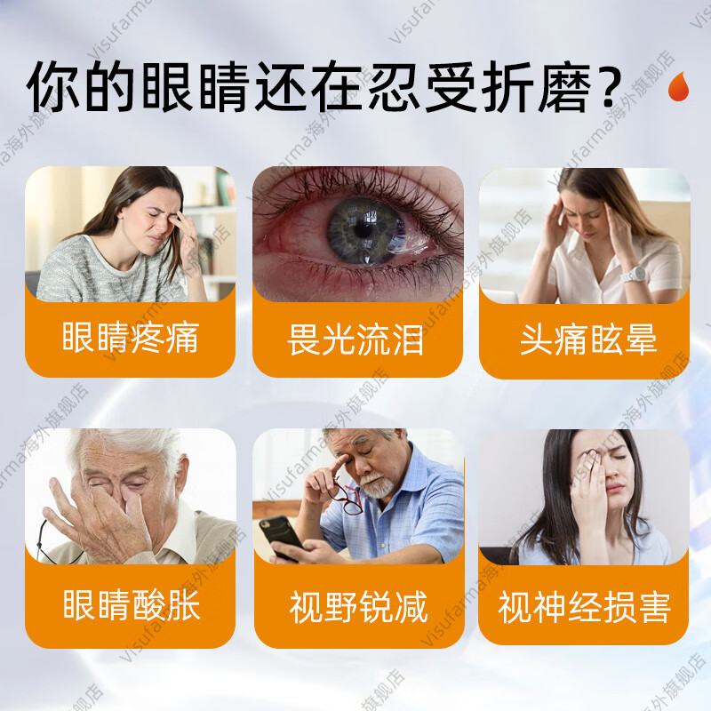 VISUfarma意大利进口眼药水干眼症滴眼液视力模糊眼疲劳眼干涩眼痒 COQUN*1瓶【视网膜修复 效期28.04】
