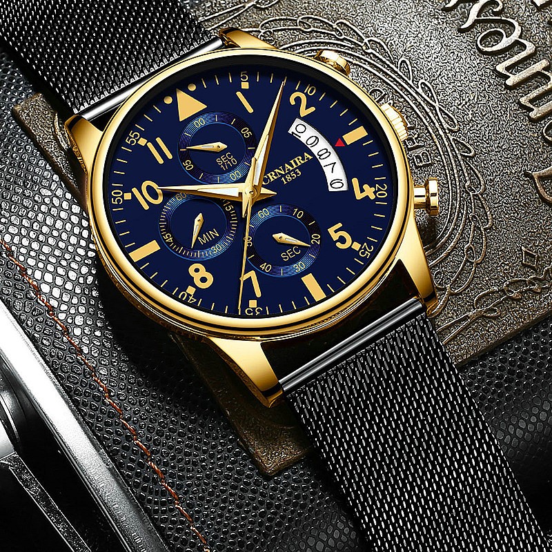 卡奈亚(crnaira)品牌腕表黑科技手表多功能男表秒表计时三眼6针日历