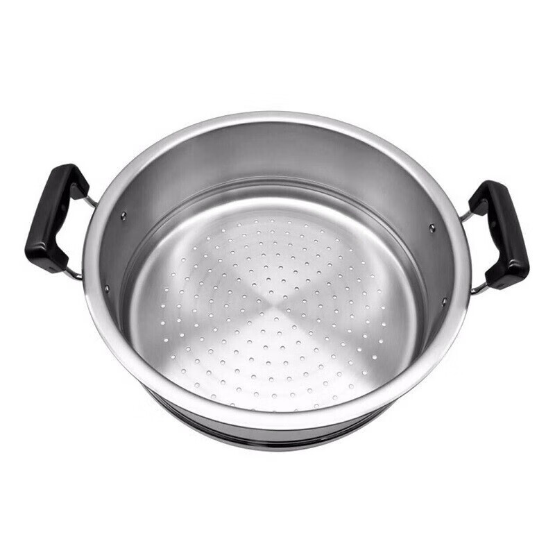 YOSHIKAWA(吉川)日本進(jìn)口雙層蒸鍋304不銹鋼湯鍋蒸鍋 含蒸籠蒸屜電磁爐通用 蒸屜 30cm