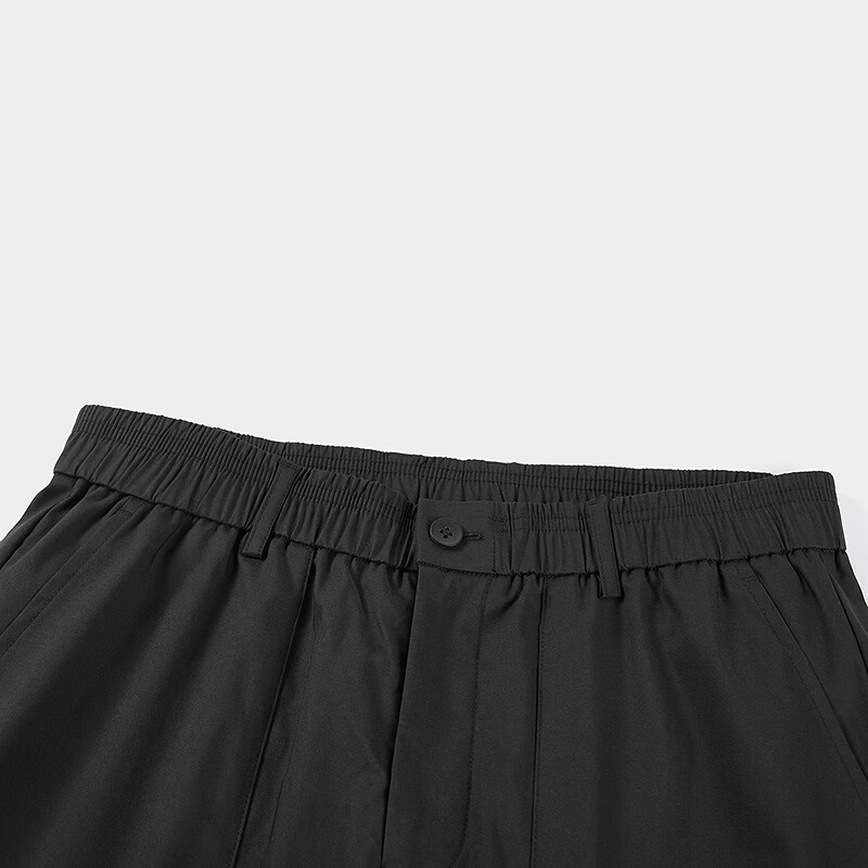 黑鲸松紧裤腰休闲裤男舒适直筒裤男休闲男裤 黑色08 XL