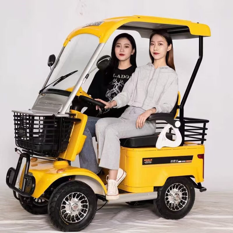 Minibusev小巴士E20新款老年代步車電動四輪車接送孩子老人家用帶棚電瓶車 裸車無棚無電池?zé)o充電器不