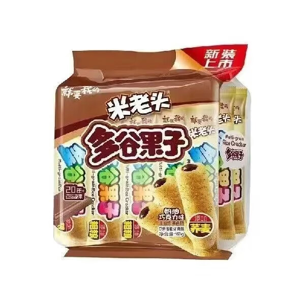 米老頭多谷果子160g粗糧谷物夾心米果米棒網(wǎng)紅辦公休閑零食懷舊小吃 160g巧克力味 3袋