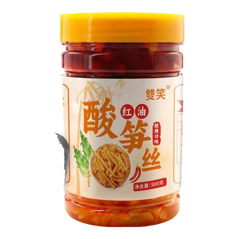 雙笑廣西酸筍紅油酸筍絲瓶裝柳州風(fēng)味酸筍螺螄粉桂林米粉配菜下飯菜 【即食】紅油酸筍絲500g*2瓶