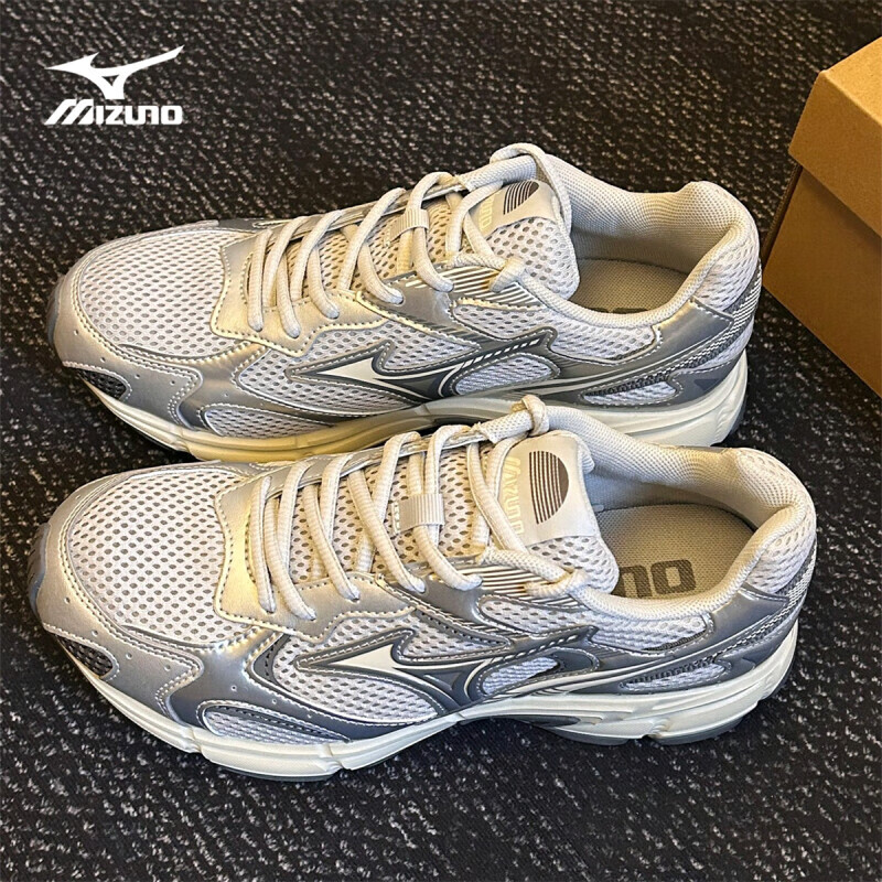 美津浓（MIZUNO）SPEED 2K千禧复古跑鞋男女运动鞋缓震舒适跑步鞋老爹鞋D1GH2229 17 冰银/灰 43 /280mm