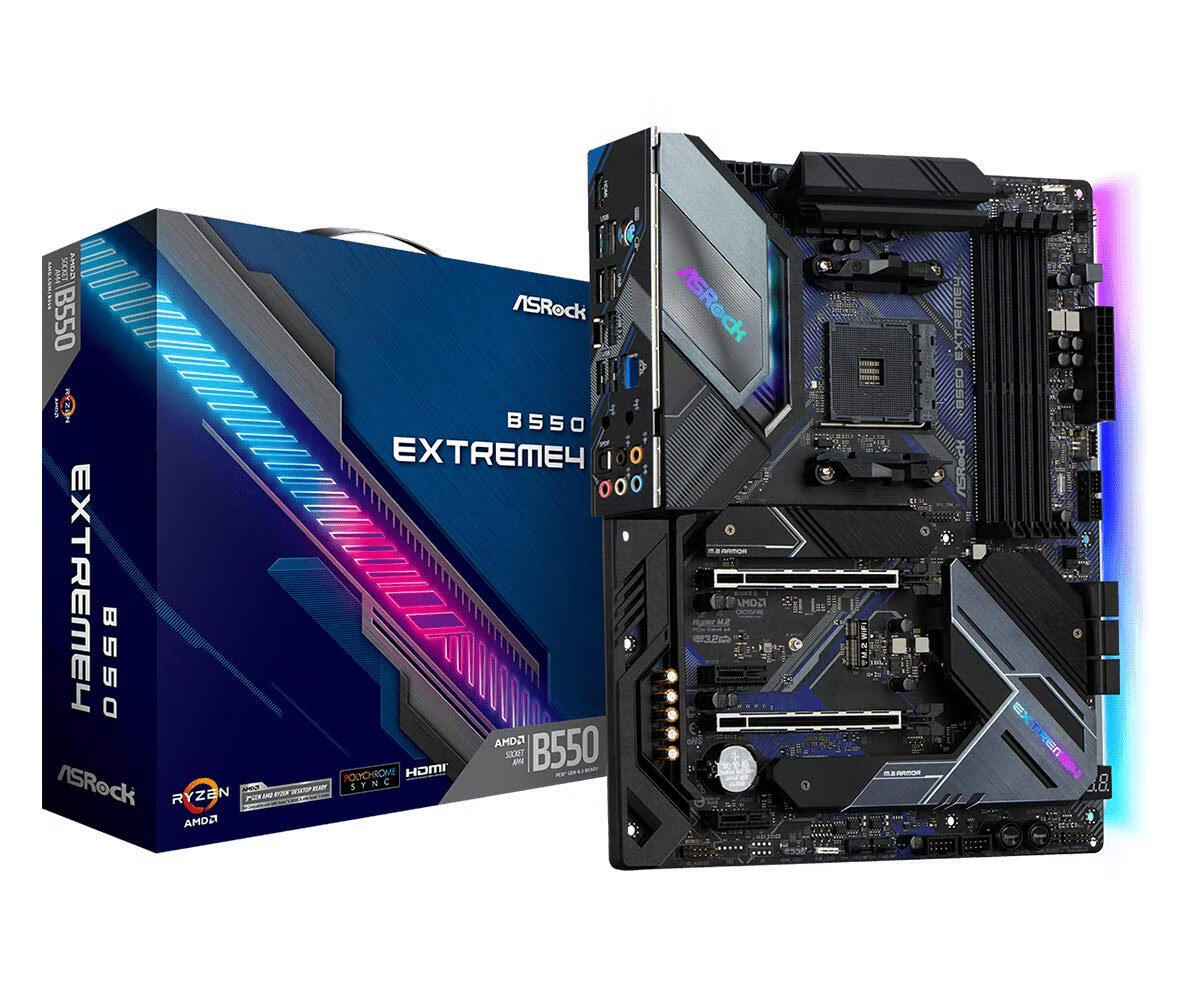 ASRock B550 EXTREME4 支持*三代 AMD AM4 锐龙™ / 未来 AMD 锐龙™ 处理器主板
