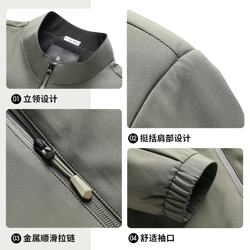 SHANSHAN杉杉夹克男2025春秋商务休闲时尚防风立领男士日常通勤夹克衫外套 藏青色 2XL /185【建议145-160斤】