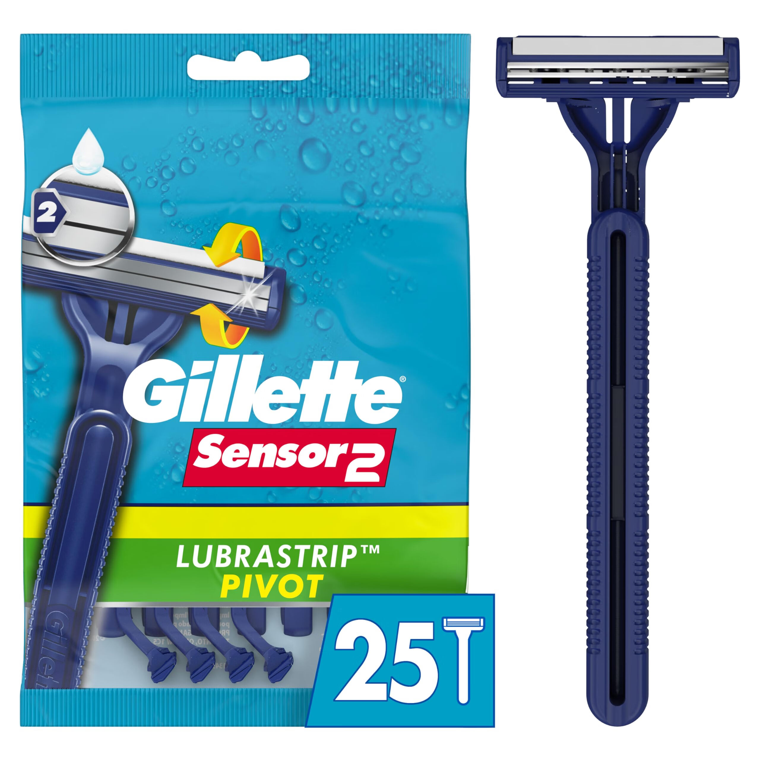吉列（Gillette） 男士一次性剃須刀 2刀頭 樞軸設(shè)計 敏感肌適用