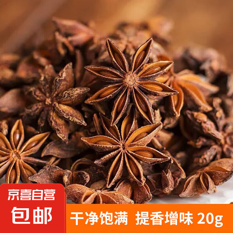 香辛料香料 大料八角桂皮大茴香新货香叶调料香料卤肉卤料包 山东八角 20g 卤料伴侣 源头直采包邮