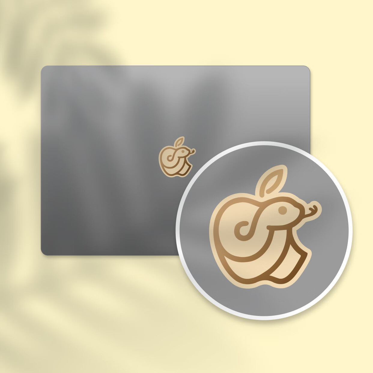 SkinAT电脑Pro14/16 M5创意Logo 贴膜 苹果笔记本Air 13/15 logo保护贴 MacBook Neo配件 金蛇贺岁 Pro 16 (M5-M1)