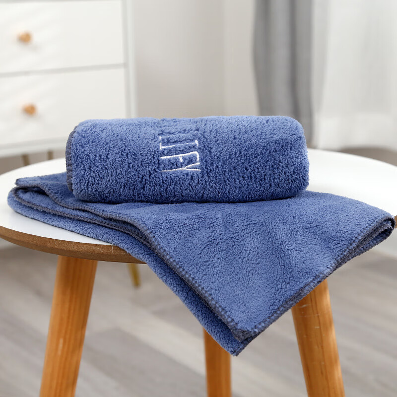 浴巾家用男女士比吸水速干不易掉毛情侣夏可穿大裹巾 蓝色毛巾一条（30*70cm）
