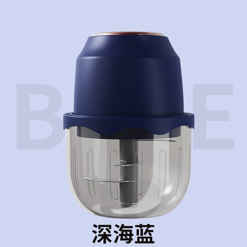 LA SANTA CROXX新款厨房多功能料理机电动无线绞肉机家用料理机宝宝辅食器绞蒜机 DSQ-01【蓝色 中文 充电款】 普通玻璃杯350ml（2叶刀头）