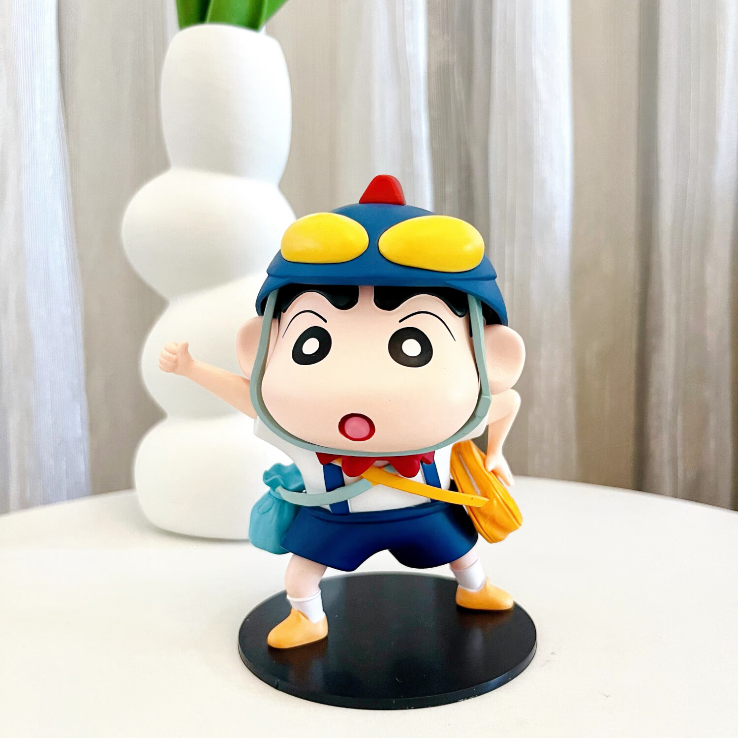 蜡笔小新正品潮玩具手办公仔头转动桌面摆件动漫周边男女生日礼物 点赞小新12cm【顶配版】
