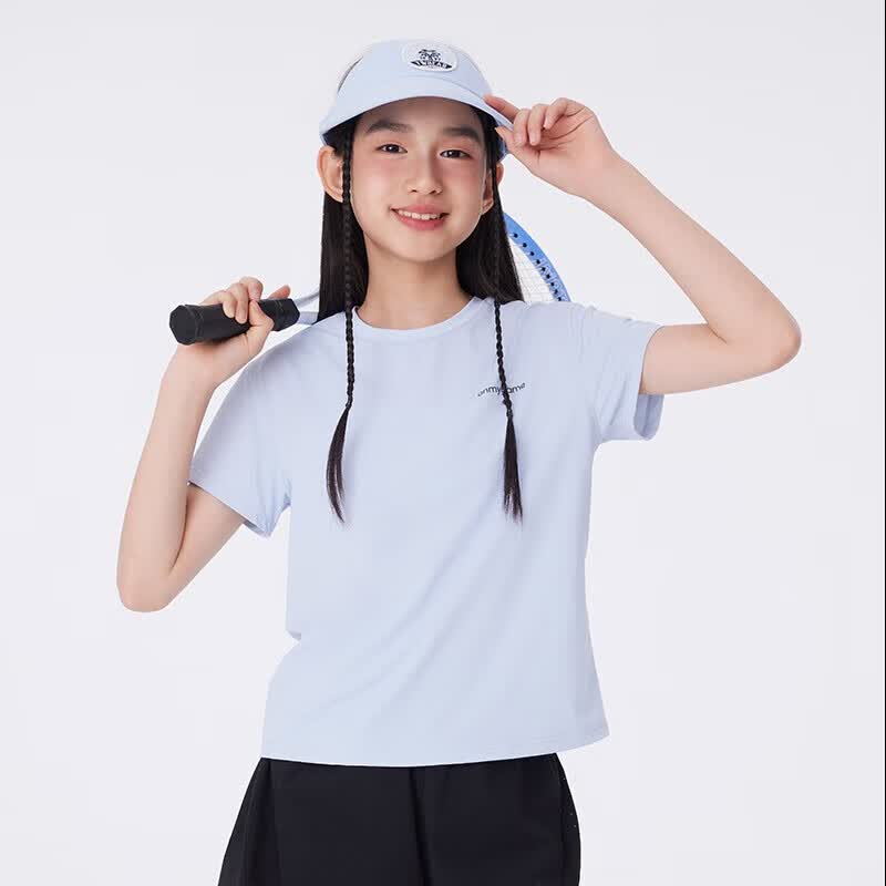 onmygame【轻氧气T恤】儿童凉感速干衣26年夏季新款男童女童透气短袖上衣 轻风蓝（女） 130