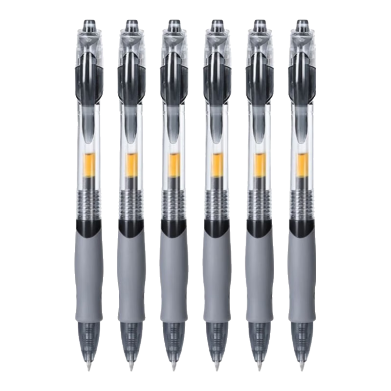 开学季必备按动中性笔gp1008学生专用0.5子弹头考试碳素黑色水笔按压式签字笔芯墨蓝黑红笔老师办公 5支黑色