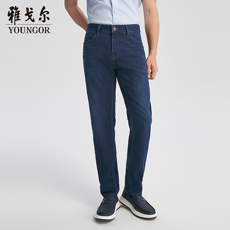 雅戈尔（YOUNGOR）牛仔裤男直筒型牛仔裤舒爽弹力舒适透气特色牛仔裤2025商场同款 藏青YCXZ330552FWA 34 175/84A （2尺6）86cm