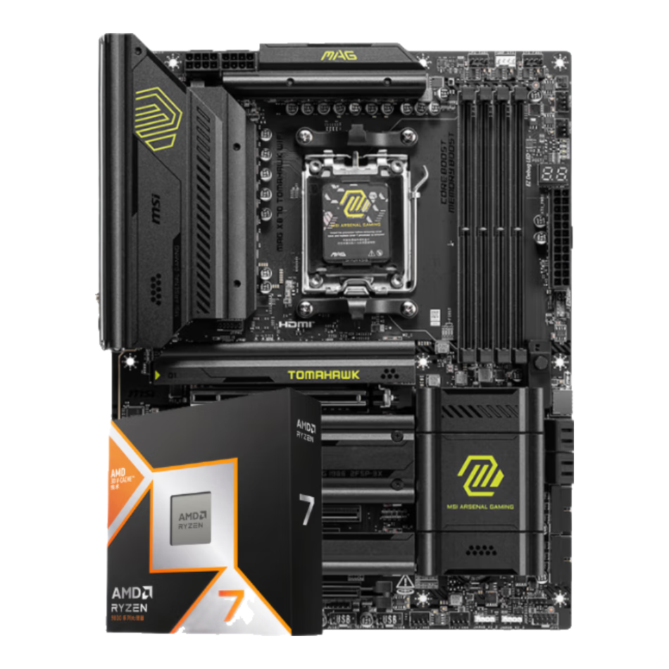 ΢�� MAG X870 TOMAHAWK WIFI ���� AMD ����7 9800X3D CPU��װ 4629Ԫ