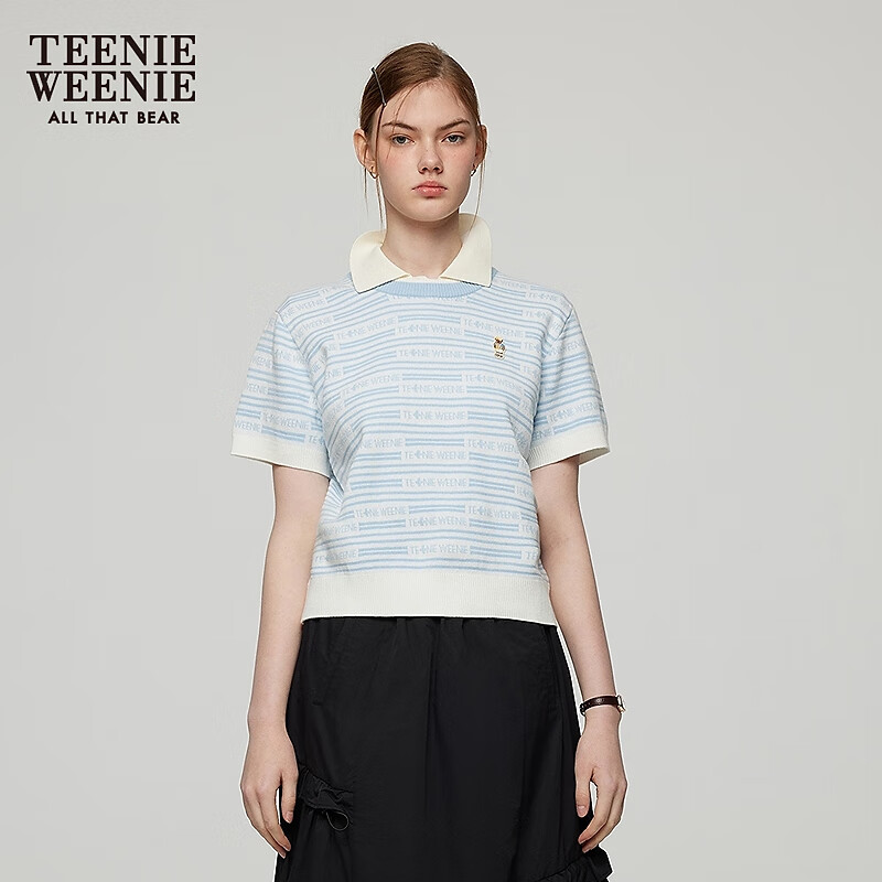 Teenie WeenieС����֯T��Ůװ�ļ���Լʱ���ỨԲ����� ǳ��ɫ S