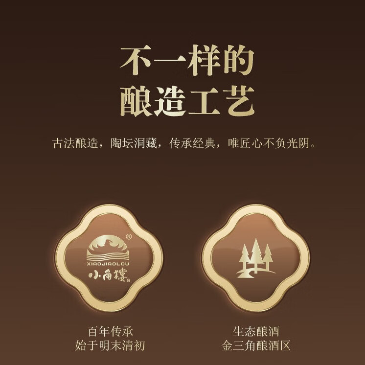 小角楼盛世福禄 四川浓香型白酒固态纯粮食酒500ml*6口粮粮食酒 52%vol 500mL 6瓶 有礼袋