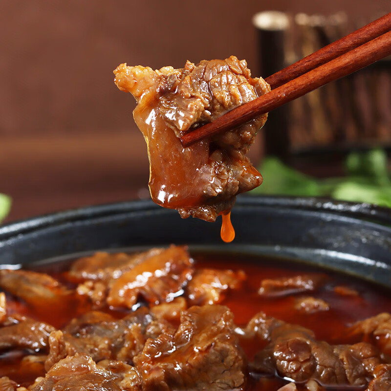 渔歌牧曲国产广式牛杂煲红烧牛腩煲酱香筋头巴脑400g批发牛肉生鲜熟食浇头 酱香筋头巴脑400g