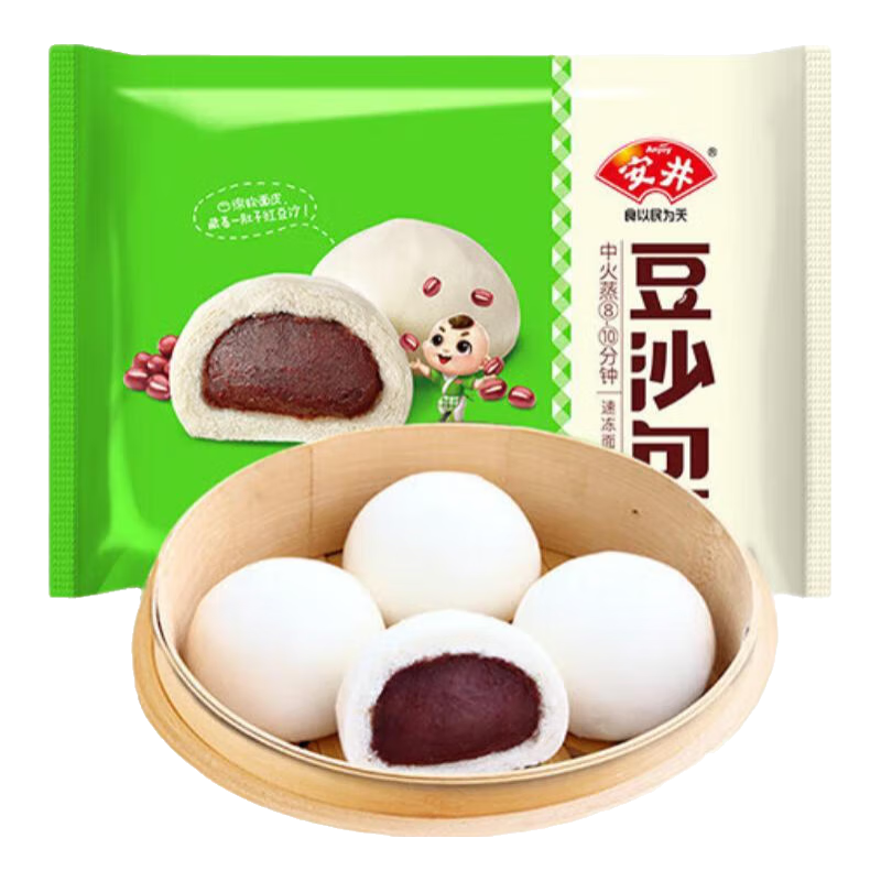 安井【59元任选6件】馒头小笼包奶黄包烧麦牛肉饼 学生上班族早餐速食 360g豆沙包