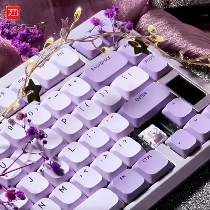 NDNH三模MAC无线蓝牙超薄矮轴屏幕全铝办公客制化not defined 键盘 ND75LP紫藤220目阳极RGB矮轴 三模