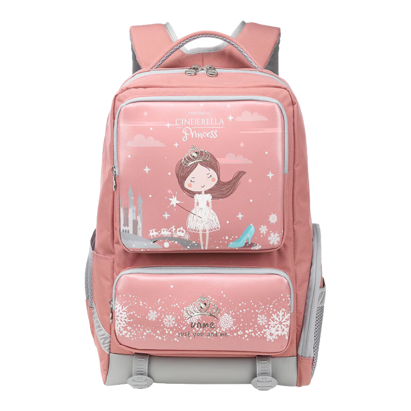 UnMe臺灣unme男女小學生一年級書包男1-3-6輕防水兒童雙肩背送禮書包 2010粉-公主1-4年級+腰扣+胸扣