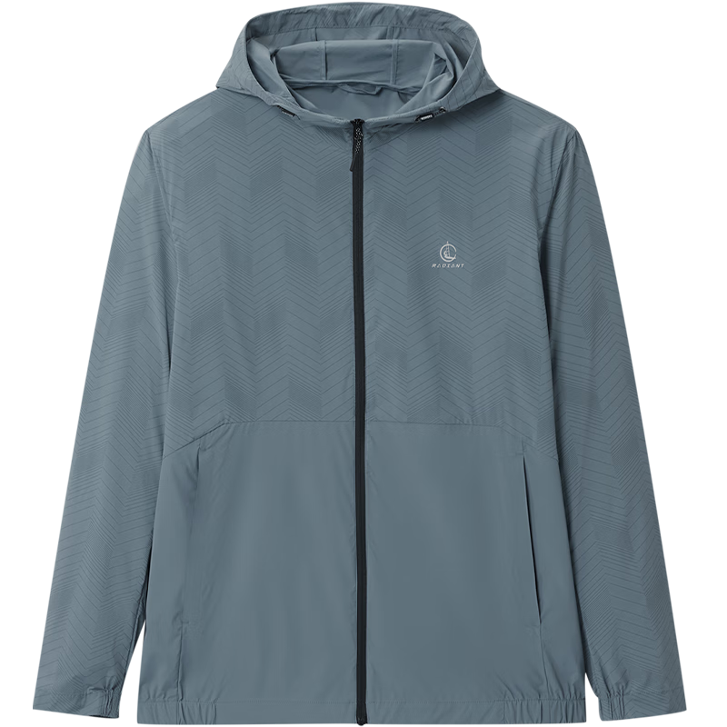 HLA海澜之家夹克男洗水印花弹力易干防晒衣男夏季HWJAJ2Y020A 防紫外线-中绿镶拼20 L 175/92A 推荐137~150斤