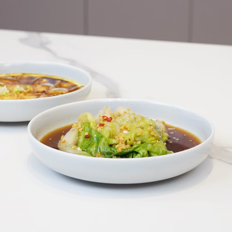 归味归味家用和田玉色陶瓷圆形餐盘强化瓷加深盘沙拉盘水果盘 19.4cm和田玉色深盘(2个装)