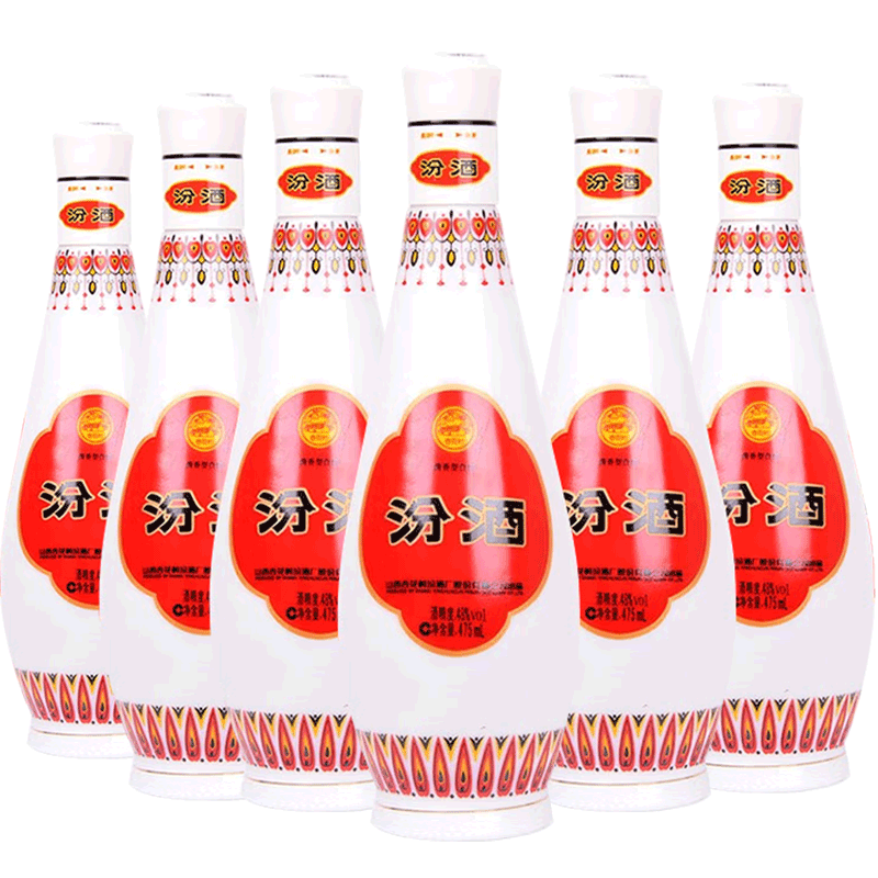 plus会员:汾酒 乳玻汾酒 清香型 48度 475mL*6瓶 +凑单