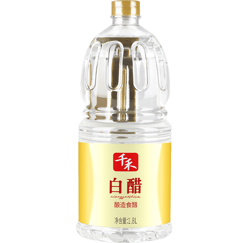 千禾白醋5度1.8L酿造食醋炒菜凉拌泡菜点蘸调味家庭装