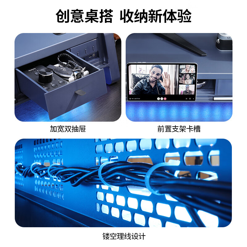 鹿为显示器增高架金属加长加宽电脑桌支架电竞房显示器笔记本支架手机超级快充USB3.0拓展 ZGV游戏畅玩