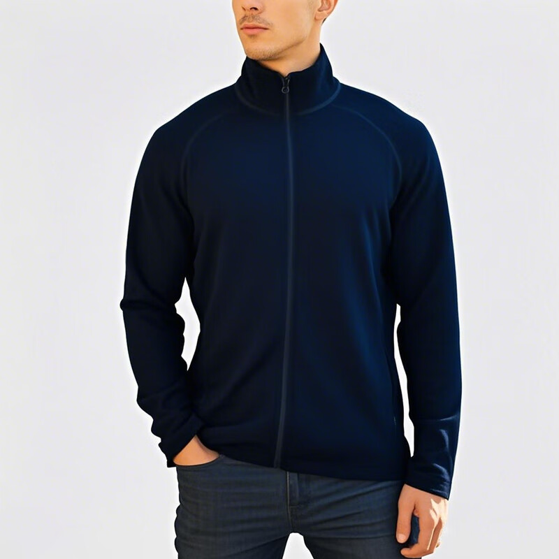 灰壳户外美利奴羊毛速干衣徒步登山运动夹克拉链外套男春秋 藏青 300gsm S 推荐140斤以下