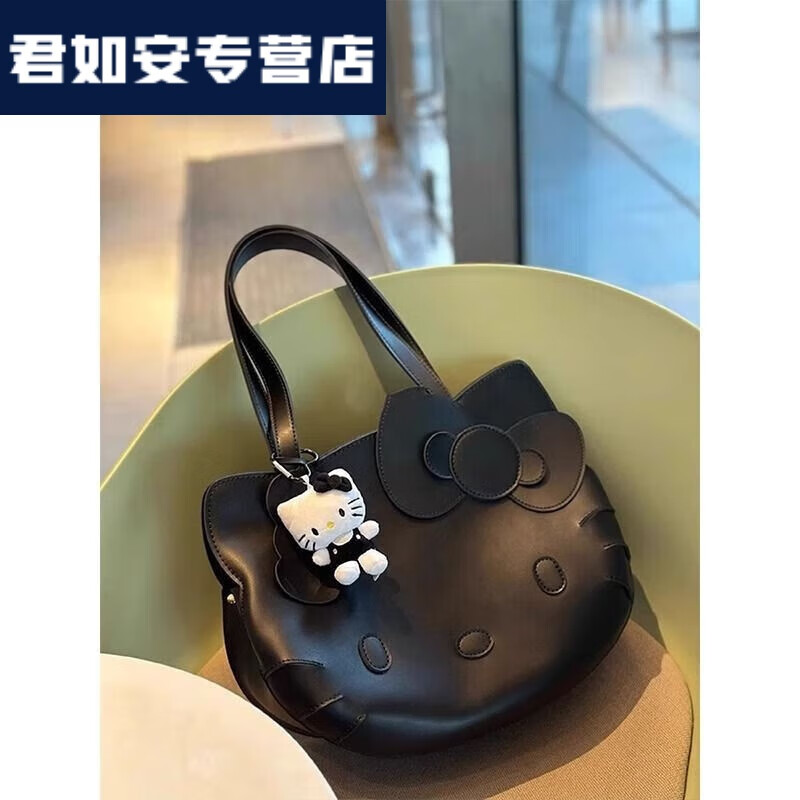 格里奥兹 GLIOZZIhellokitty联名款托特包潮流卡通可爱单肩包蝴蝶结凯蒂猫手提健身 白色大号