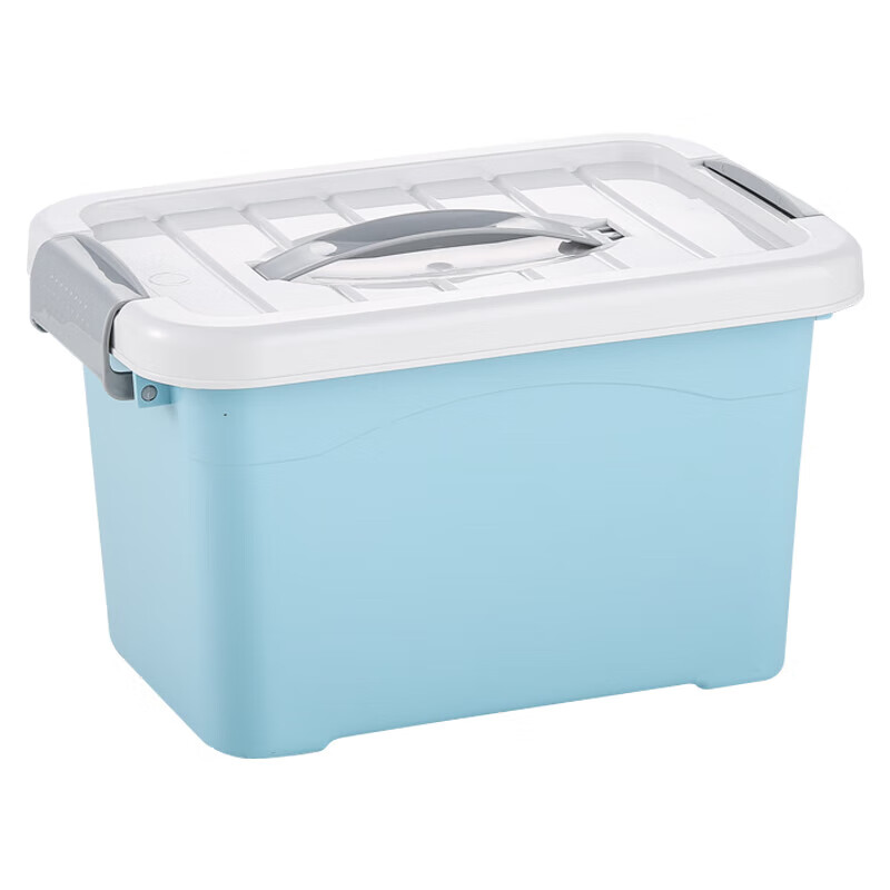 手提收纳箱 家用整理箱 零食玩具洗漱用品储物箱 小号8L 蓝色