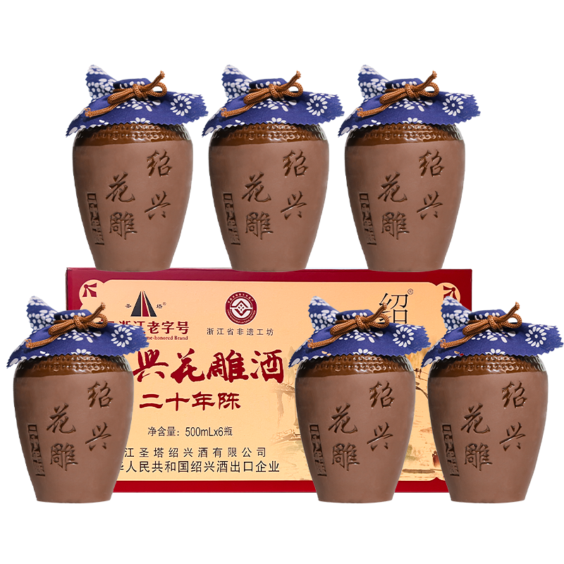 ���ڲ�����ʥ�����˻ƾƻ���Ƽӷ����Ͼ�Ŵ�׾��������ֺ�ʮ����»����̳װ 20�껨��� 500mL 6̳ ����װ