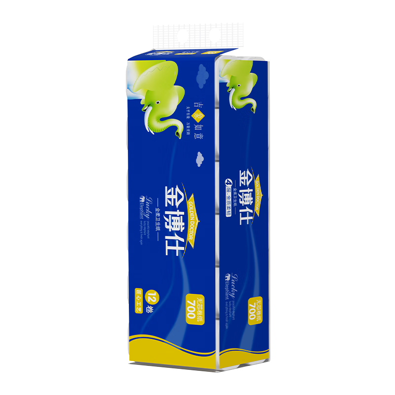 金博仕卷纸卫生纸家用厕纸巾擦手纸5层可湿水 4层 58.33g*12卷 【1提装】
