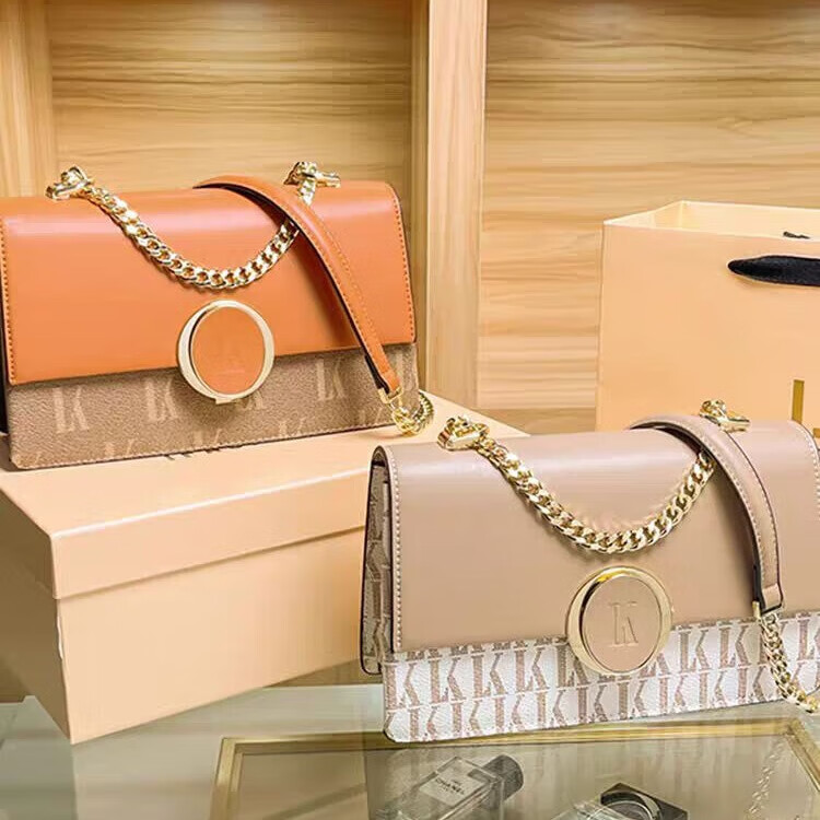 酷奇袋鼠酷奇女包真皮链条包包女款2026新款高级腋下包新年生日礼物送女友 卡其色 +礼盒包装