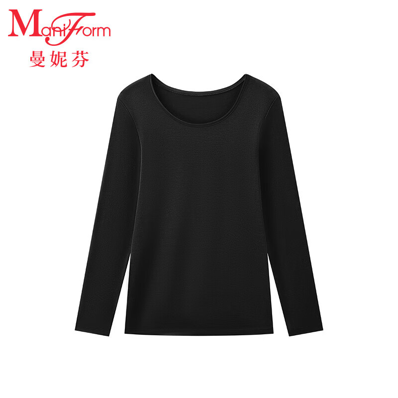 曼妮芬【轻暖】莫代尔桑蚕丝女士秋衣舒适抗菌暖衣 灰色 L