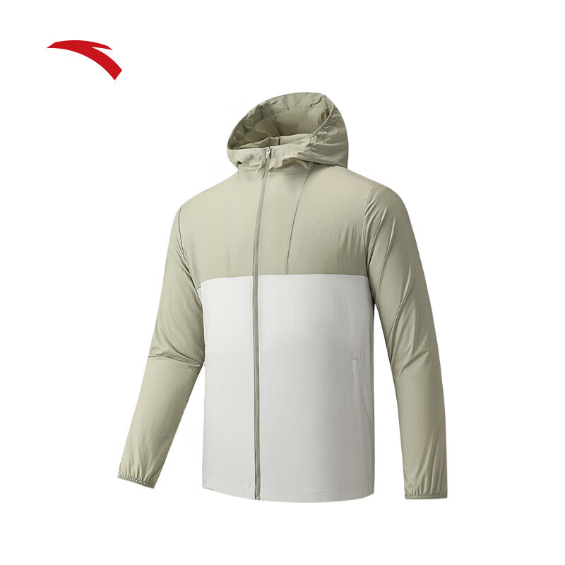 安踏（ANTA）遮热防晒衣 | 凉感抗紫外线UPF50男子运动上衣薄外套夹克 木浆灰/浅砂灰-6 M