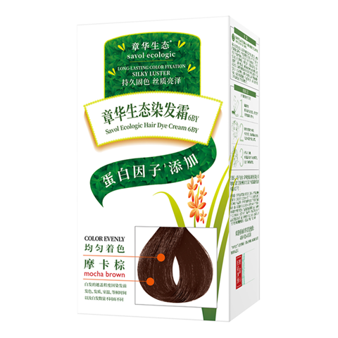 章华（SAVOL）生态染发剂植物不含对苯二氨温和霜染发膏焗油遮白发染头膏男女士 官方旗舰摩卡棕  6BY(美标）*1盒