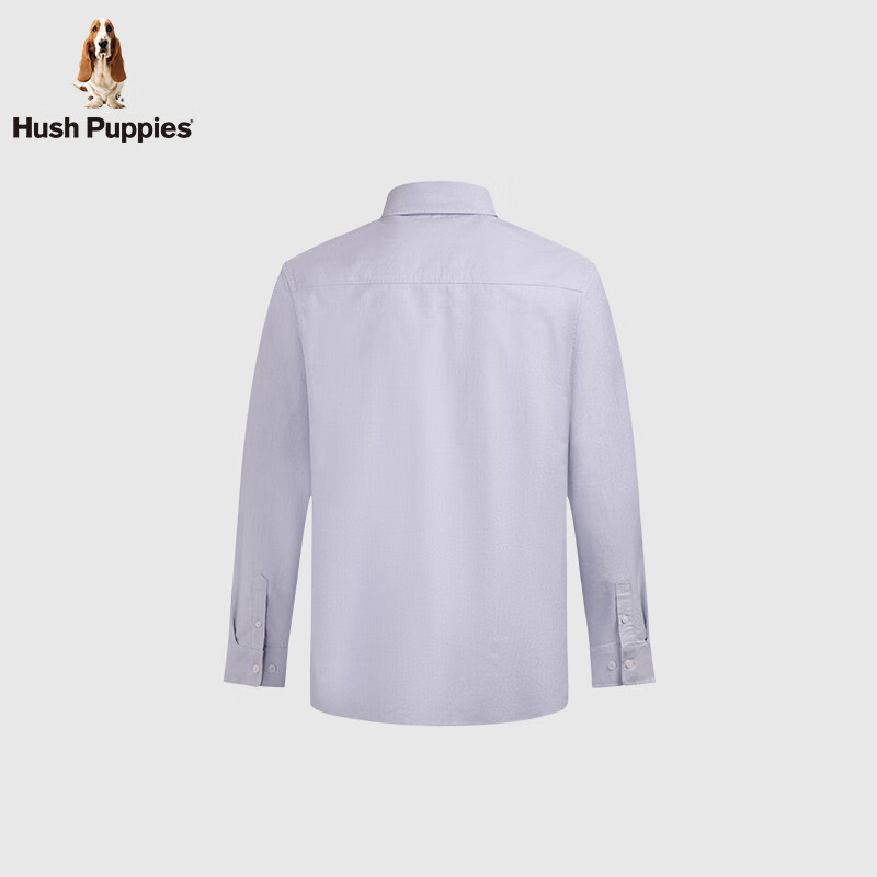 Hush Puppies【王天辰明星同款】暇步士男装2025春秋新款柔软舒适长袖衬衫 灰蓝色 L