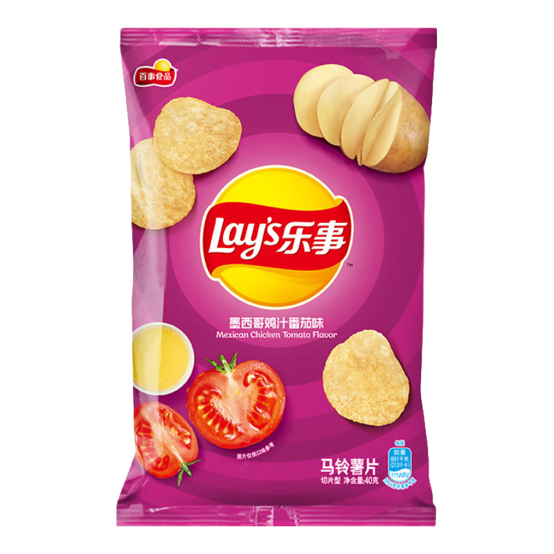 乐事（Lay's） 经典/大波浪/奇多系薯片 玉米棒40g/50g 单袋装办公室休闲零食 墨西哥鸡汁番茄味40g