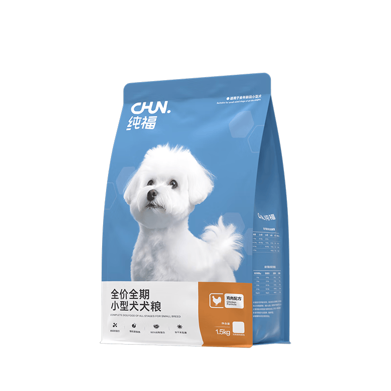 纯福酶解鸡肉泰迪柯基比熊博美幼犬成犬粮冻干小型犬通用型狗粮囤货装 小型犬犬粮7.5kg【5包囤货装】