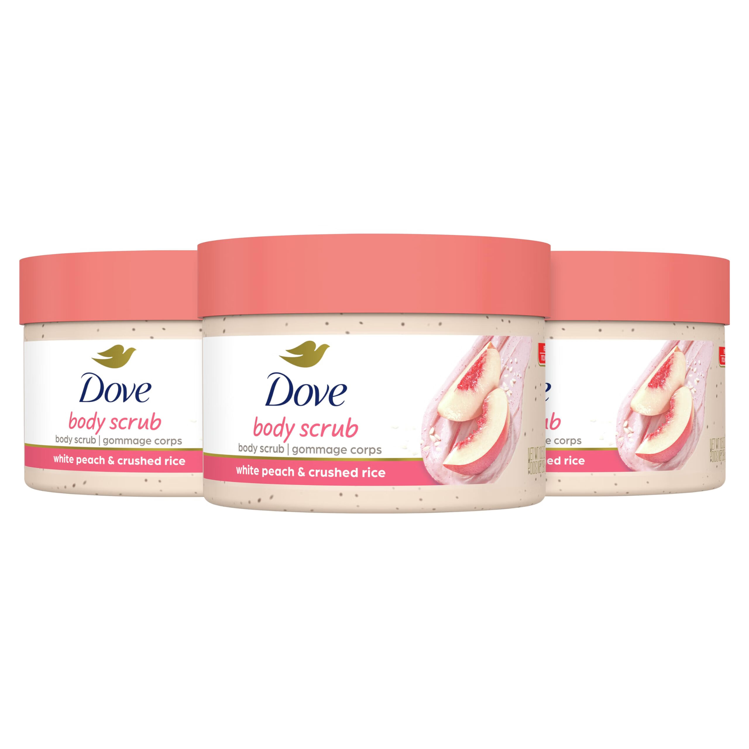 Dove 多芬身体磨砂膏 白桃和碎米 10.5oz*3